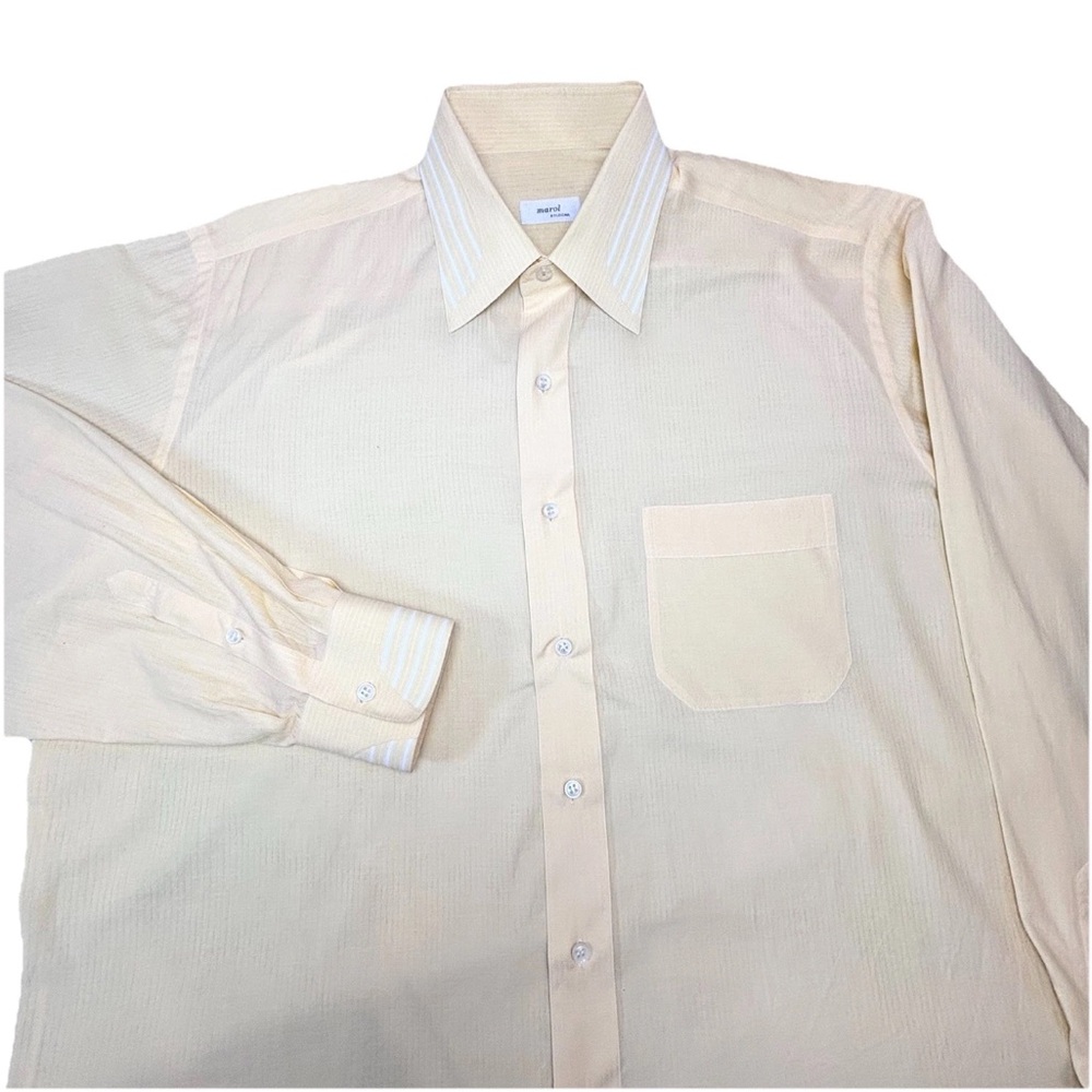Marol Bologna Button Up Shirt Men’s 16 1/2 42 Yellow‎ Striped